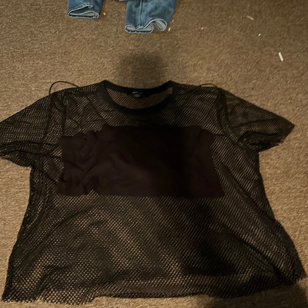 Black see-through top with crop top black with spaghetti straps